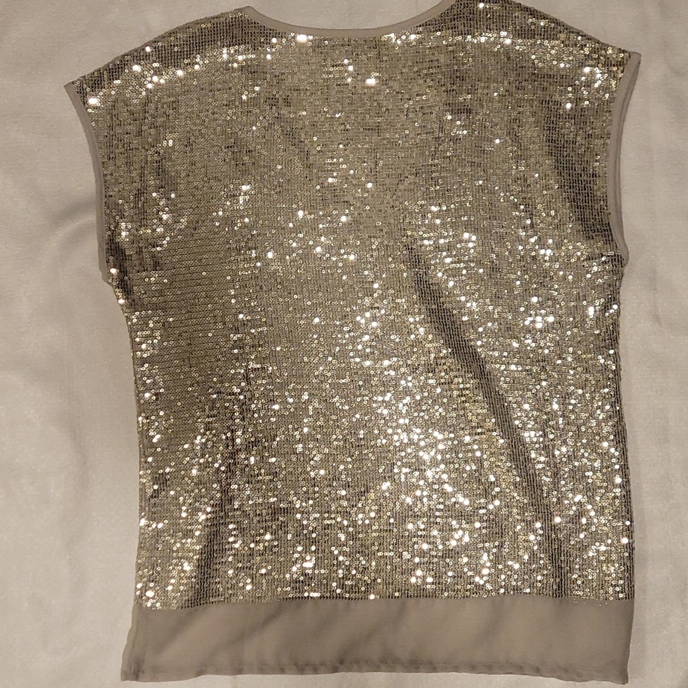 Velvet Women's Silver Sequin Top - Picture 4 of 4